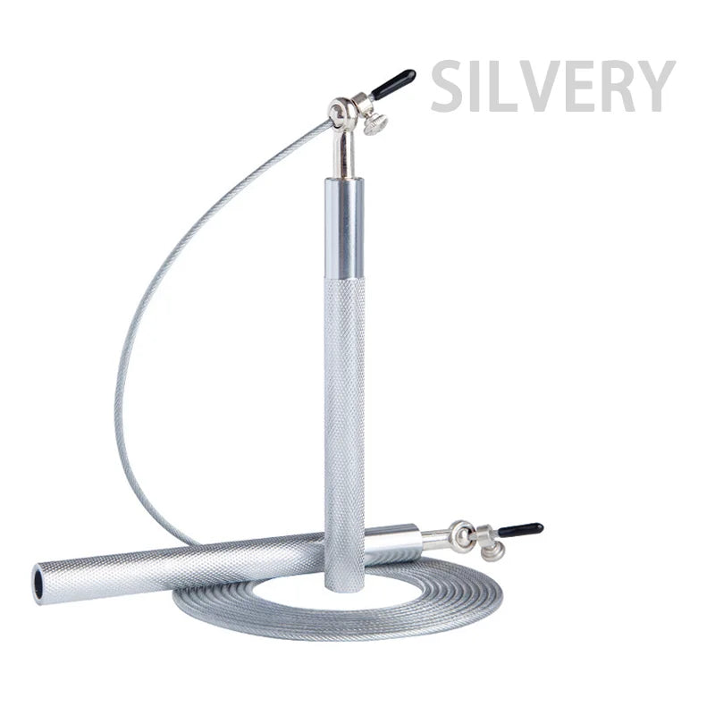 Professional adjustable jump rope with aluminum handles and steel wire cable - product image