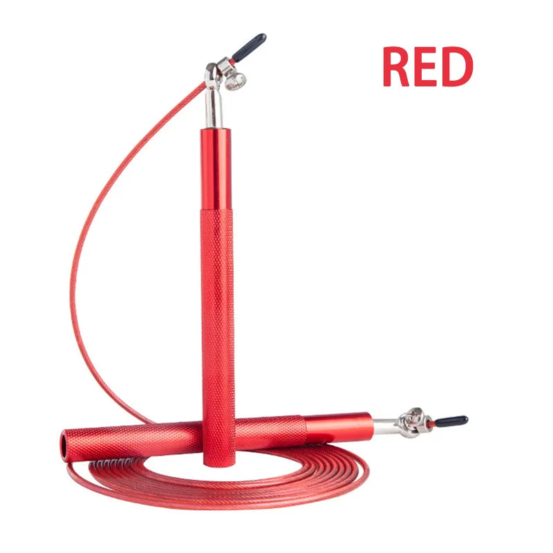Professional adjustable jump rope with aluminum handles and steel wire cable - product image