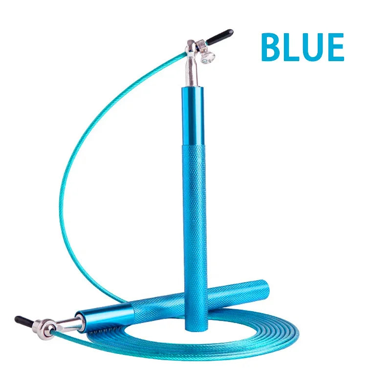 Professional adjustable jump rope with aluminum handles and steel wire cable - product image