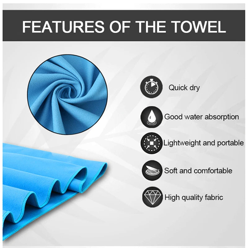 Quick-drying microfiber sports towel for swimming gym camping and running - product image