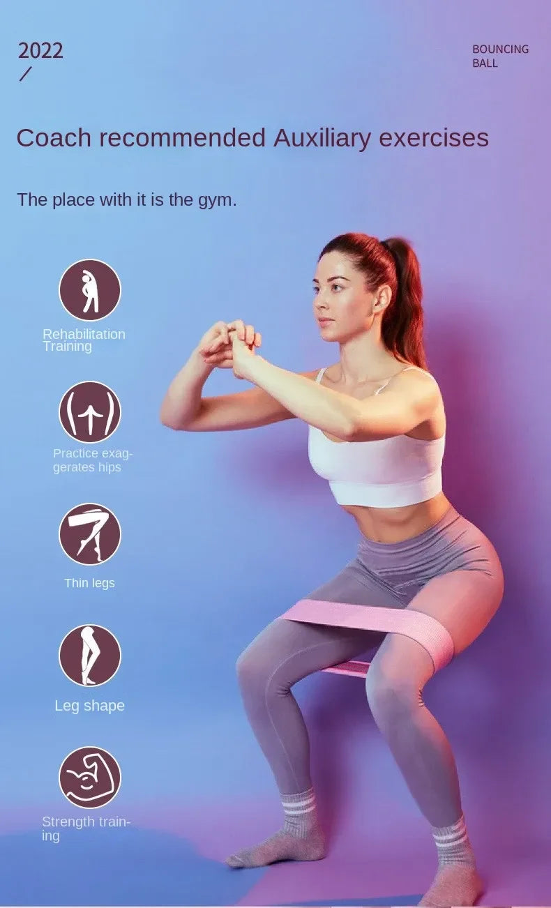 Resistance bands set for butt and leg workout with anti-slip durable fabric - product image