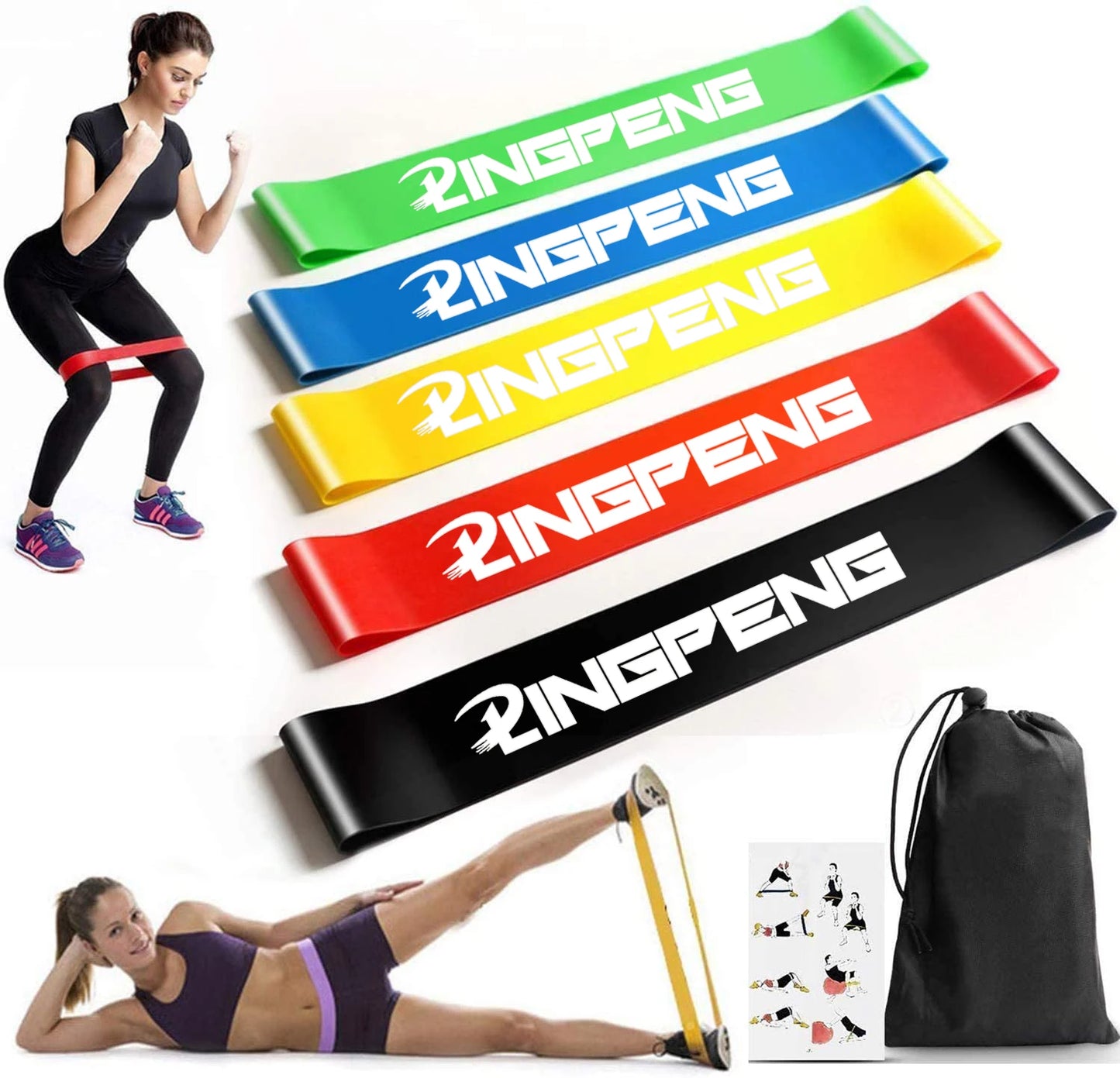 Resistance loop exercise bands set for strength training and physical therapy - product image
