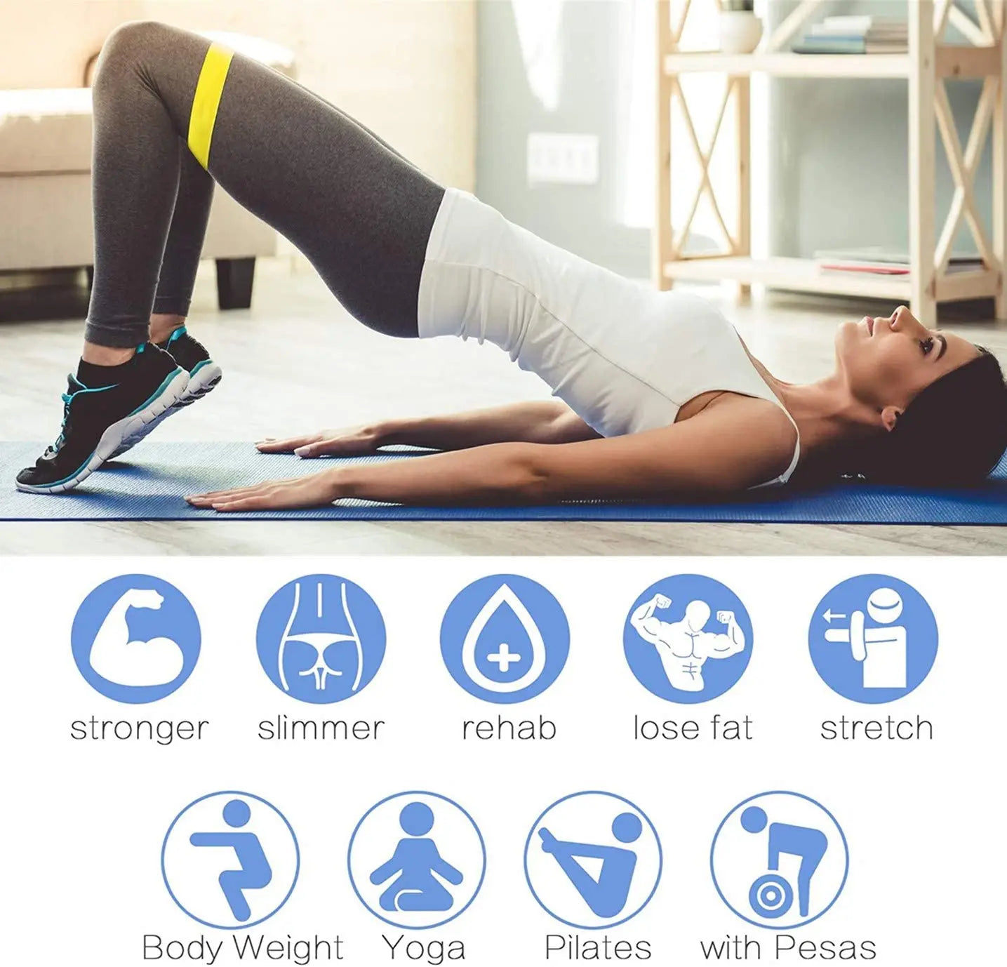 Resistance loop exercise bands set for strength training and physical therapy - product image