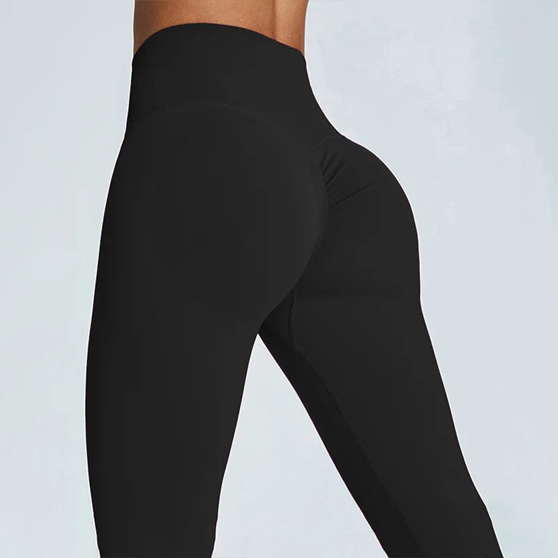 Seamless high waist yoga leggings with stretch and moisture wicking fabric - product image