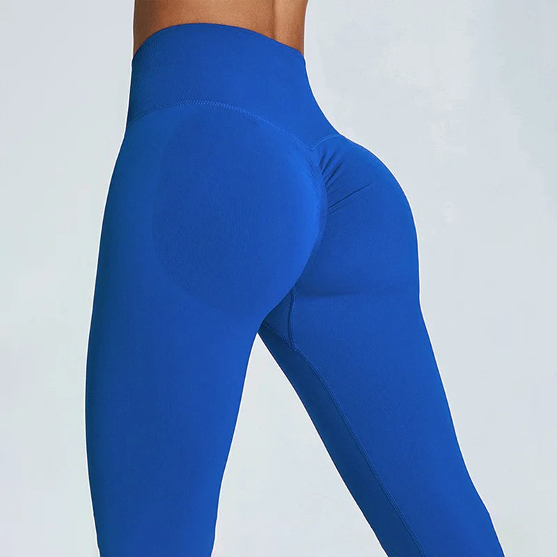Seamless high waist yoga leggings with stretch and moisture wicking fabric - product image