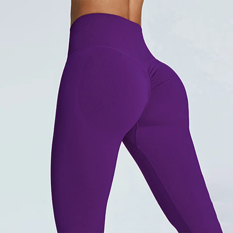 Seamless high waist yoga leggings with stretch and moisture wicking fabric - product image