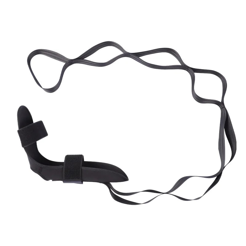 Segmented yoga stretching band with adjustable assistance for leg and foot - product image