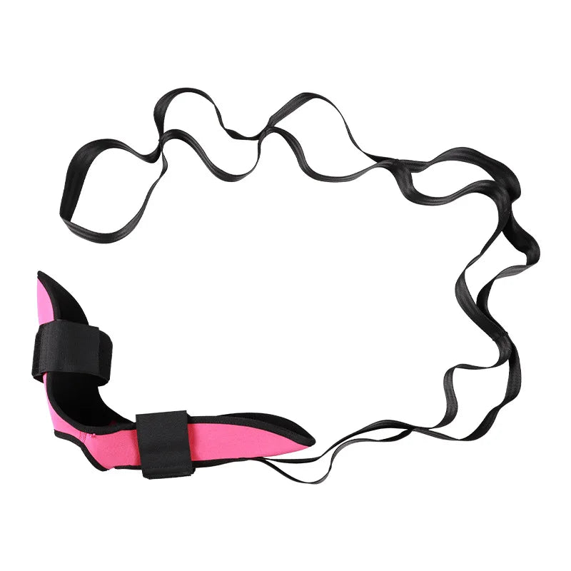 Segmented yoga stretching band with adjustable assistance for leg and foot - product image
