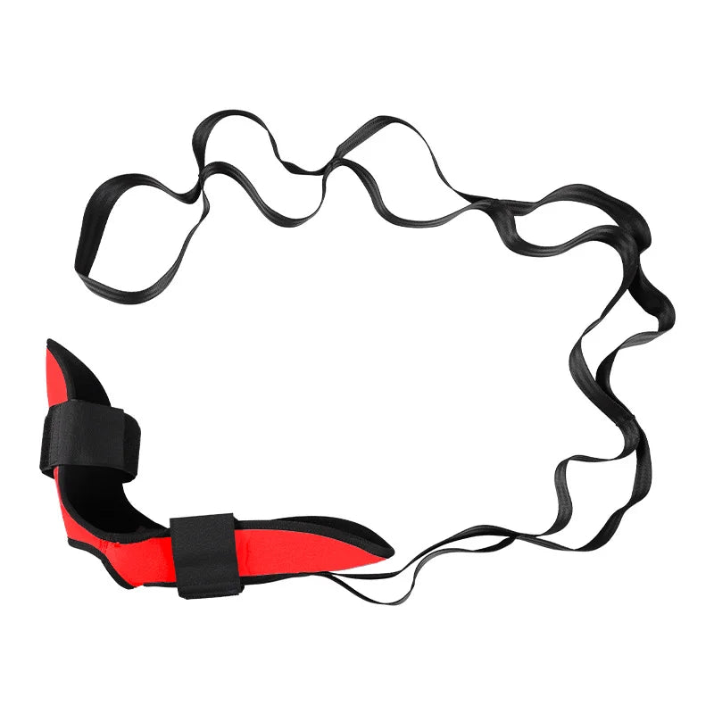 Segmented yoga stretching band with adjustable assistance for leg and foot - product image