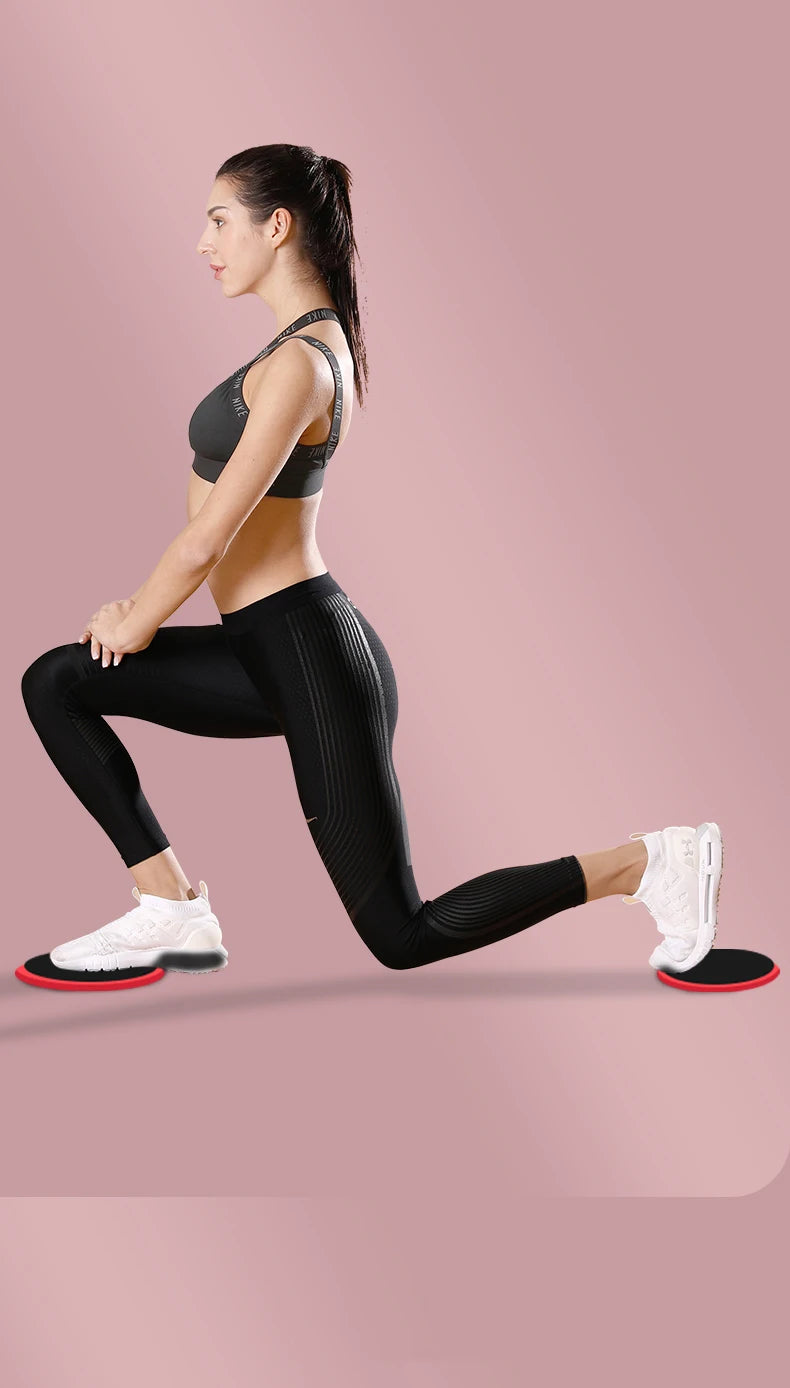 Set of 2 double-sided yoga sliding discs with non-slip eva foam base - product image