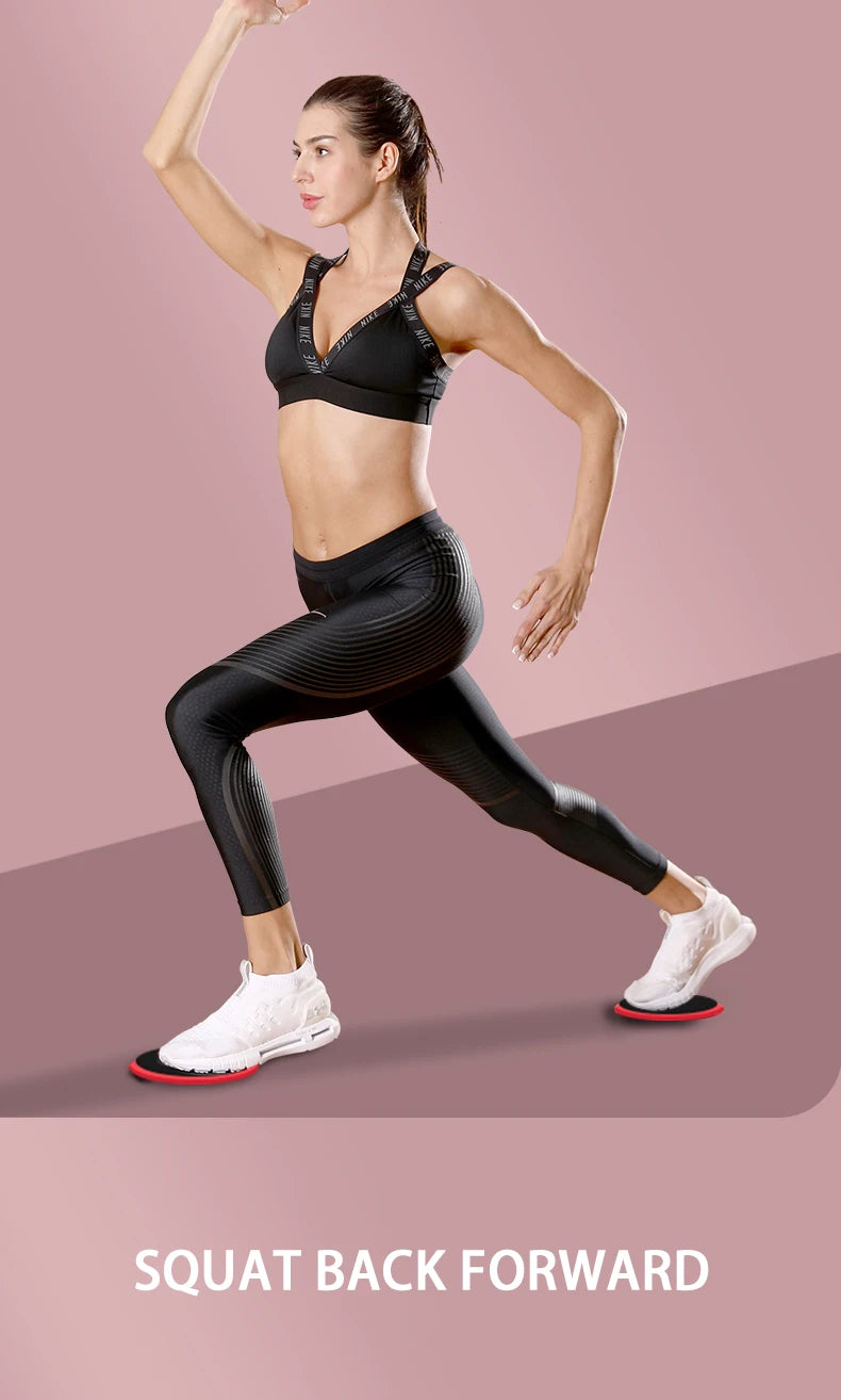 Set of 2 double-sided yoga sliding discs with non-slip eva foam base - product image