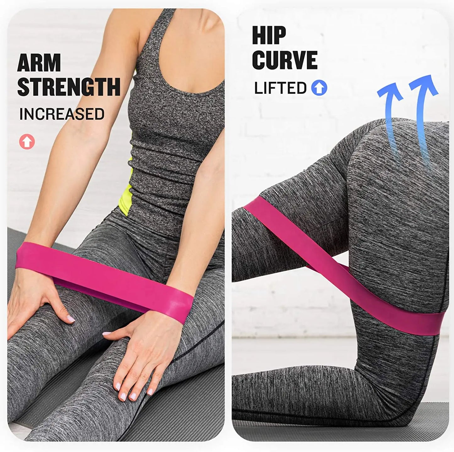 Set of elastic resistance bands with multiple stretch levels natural latex - product image