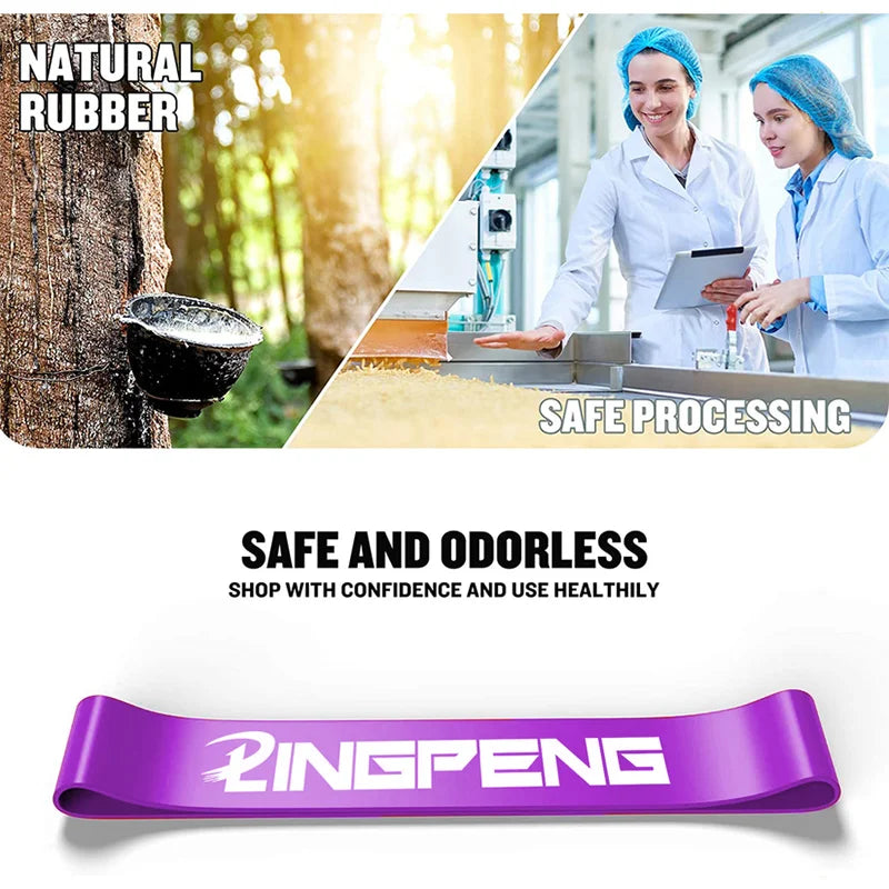 Set of elastic resistance bands with multiple stretch levels natural latex - product image