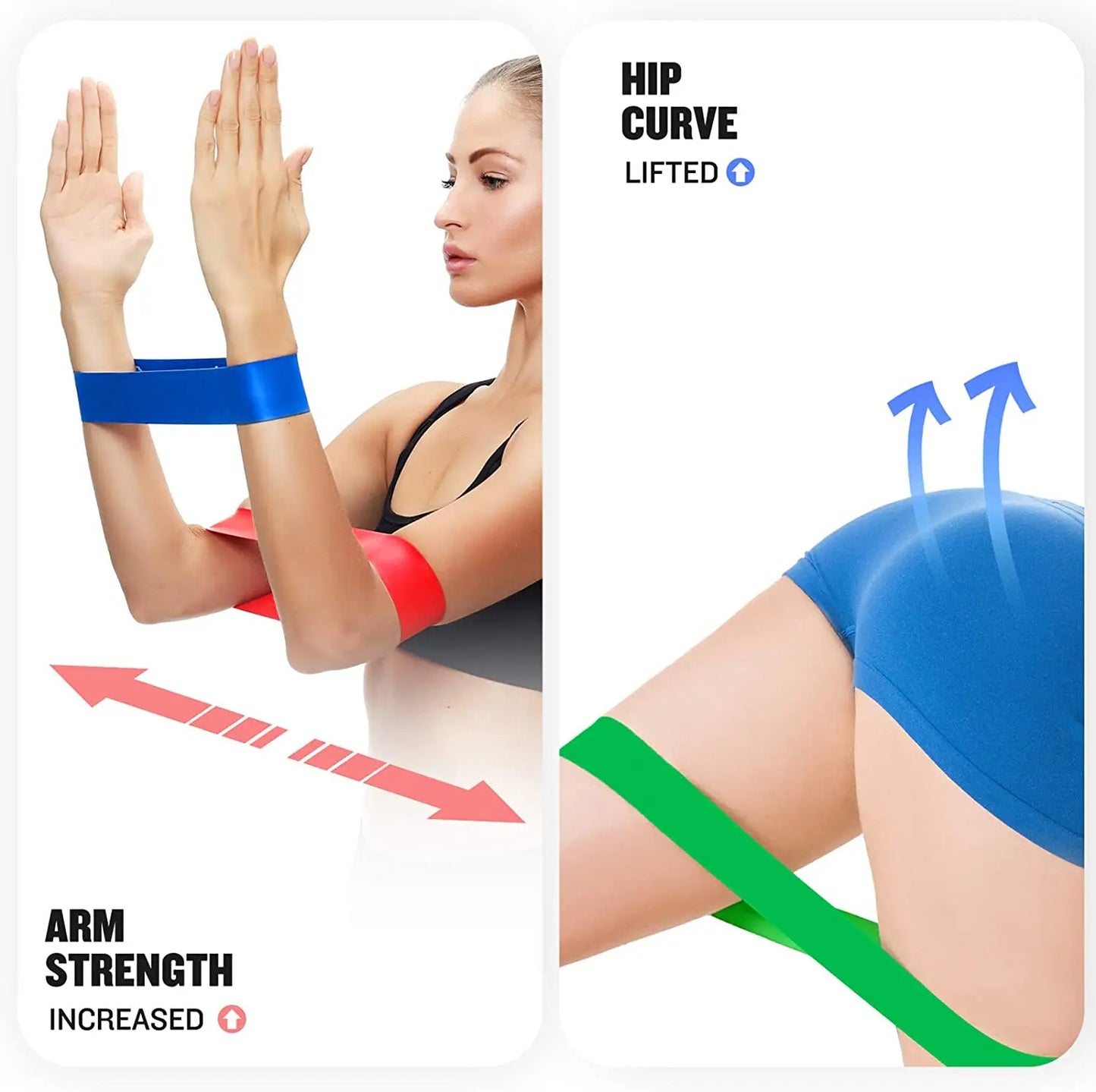 Set of elastic resistance bands with multiple stretch levels natural latex - product image