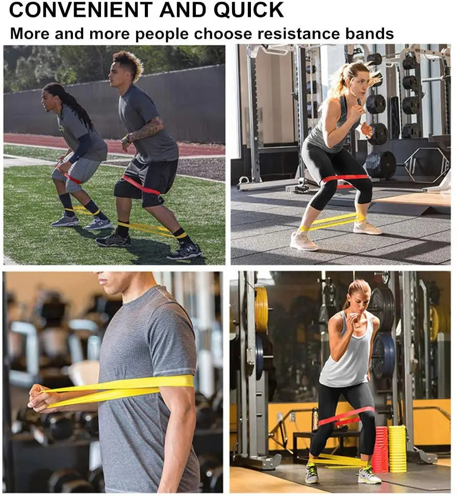 Set of elastic resistance bands with multiple stretch levels natural latex - product image