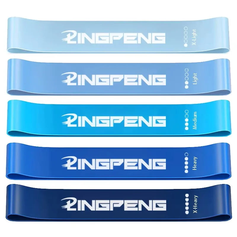 Set of elastic resistance bands with multiple stretch levels natural latex - product image