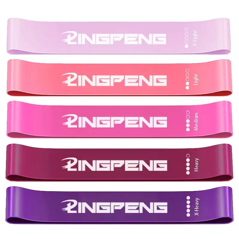Set of elastic resistance bands with multiple stretch levels natural latex - product image