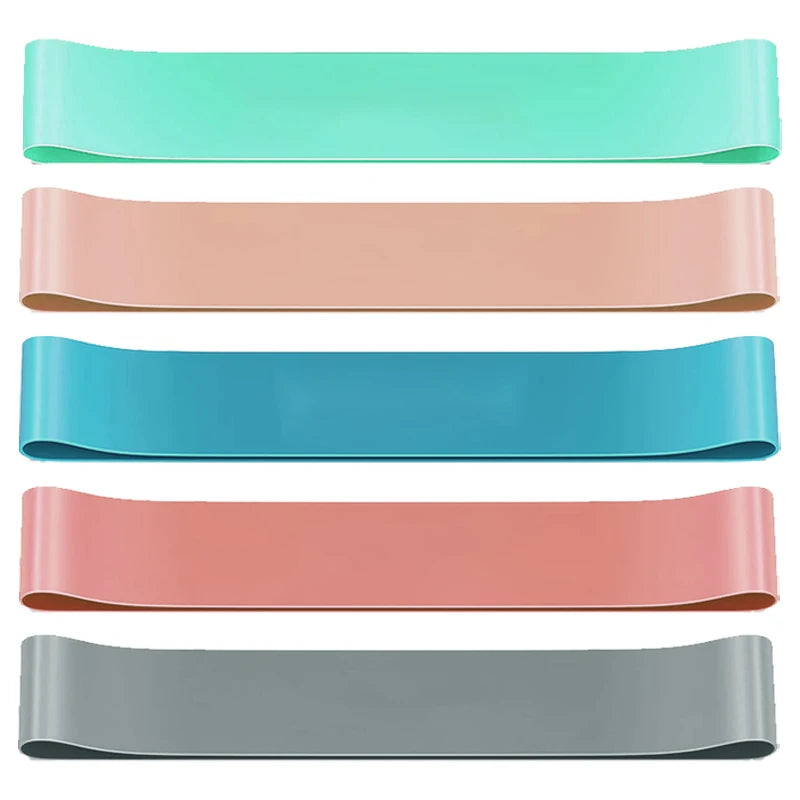Set of elastic resistance bands with multiple stretch levels natural latex - product image