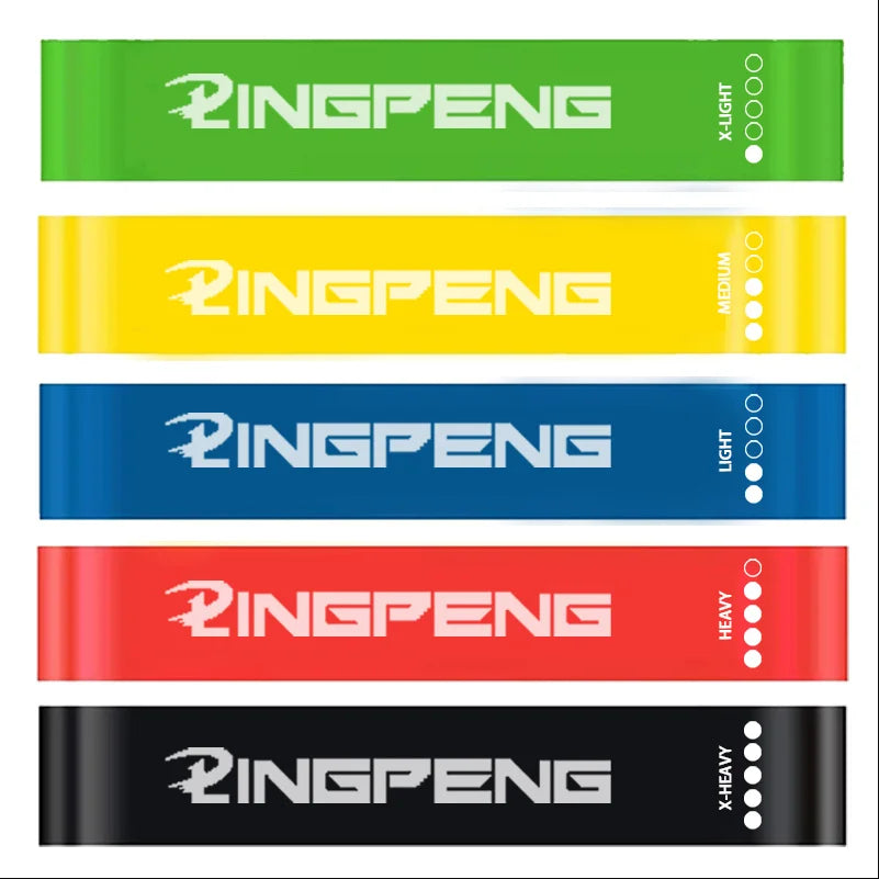 Set of elastic resistance bands with multiple stretch levels natural latex - product image
