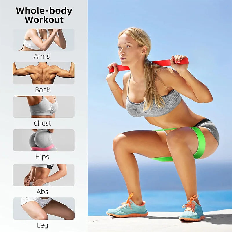 Set of elastic resistance bands with multiple stretch levels natural latex - product image