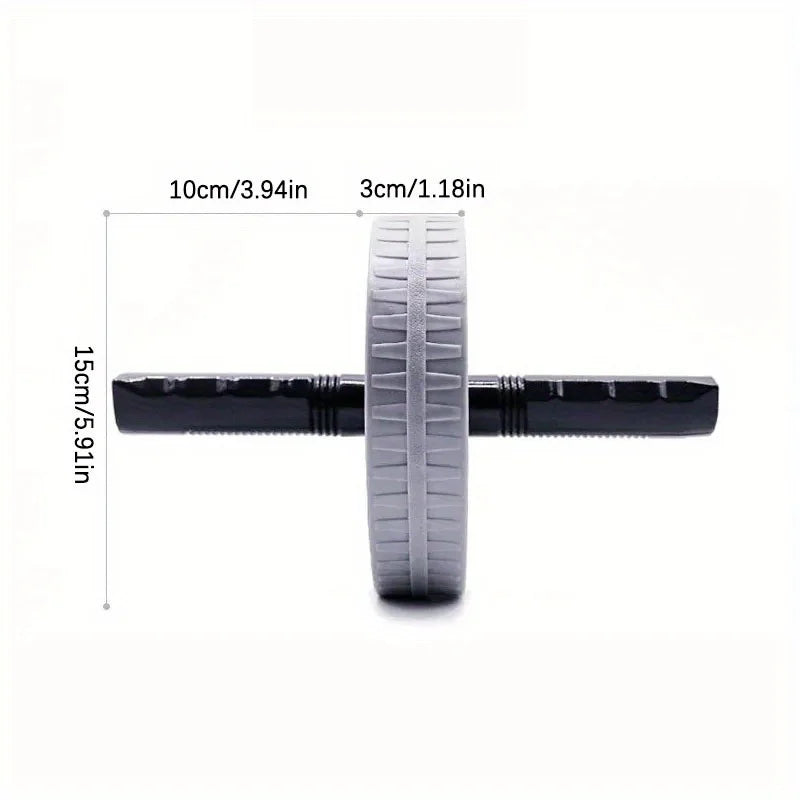 Silent abdominal roller wheel with anti-slip grip and steel support - product image