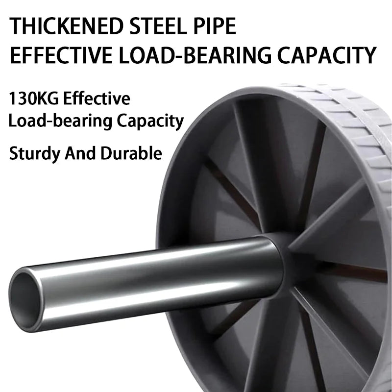 Silent abdominal roller wheel with anti-slip grip and steel support - product image