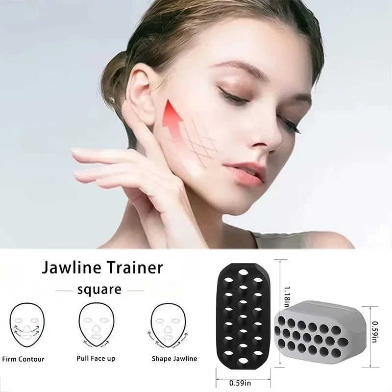 Silicone jaw exerciser for facial toning and jawline fitness with safe material - product image