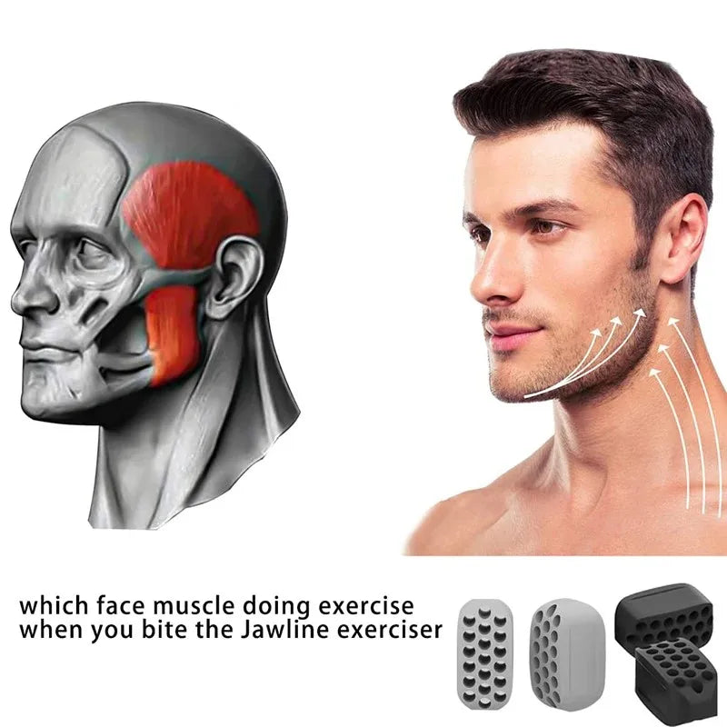 Silicone jaw exerciser for facial toning and jawline fitness with safe material - product image