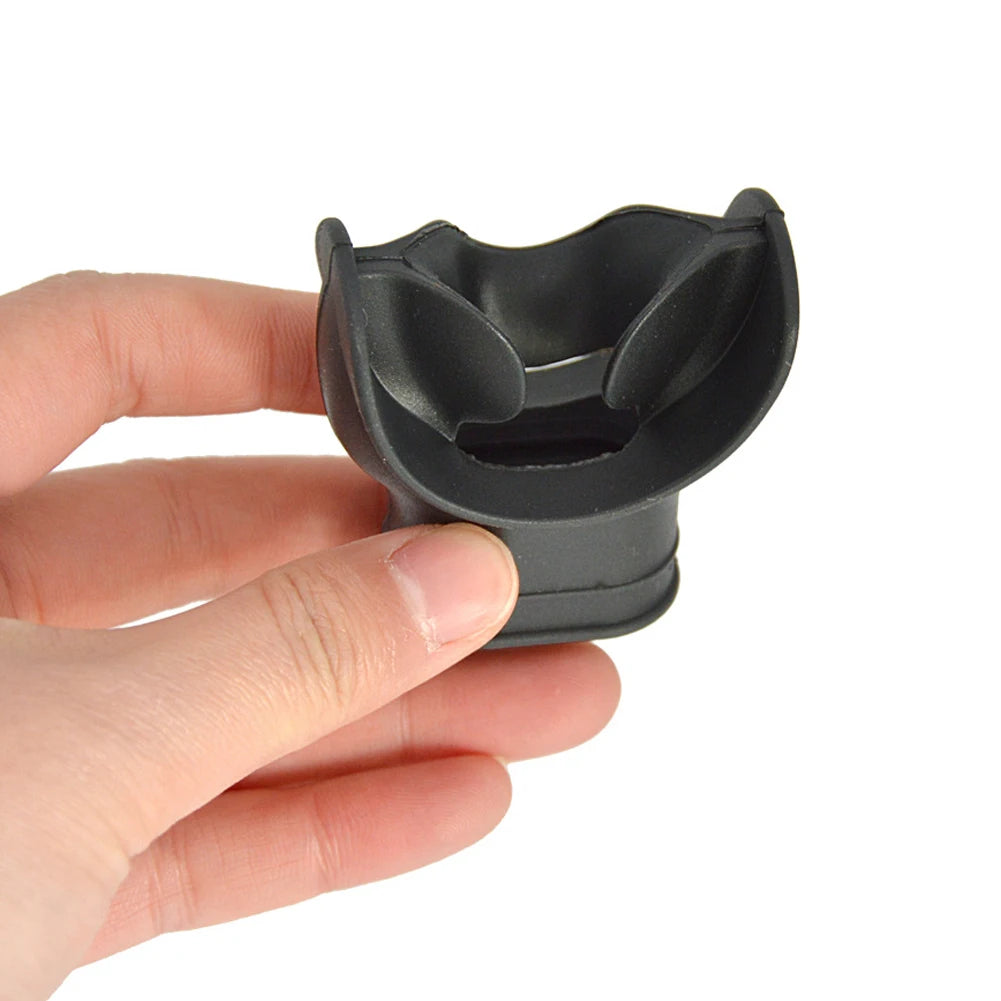 Silicone snorkel mouthpiece with universal fit and strap slot for diving and scuba gear - product image