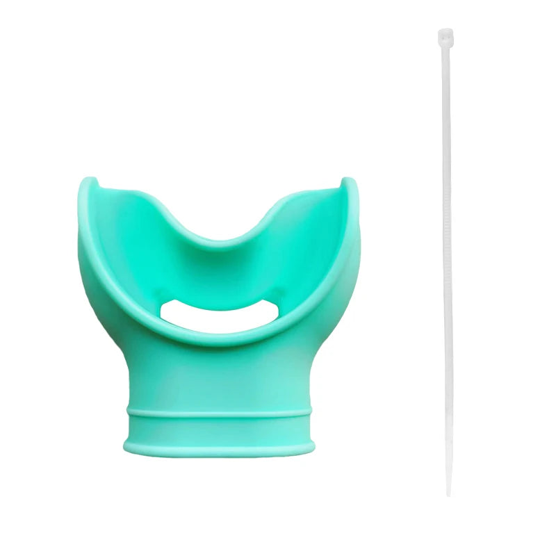 Silicone snorkel mouthpiece with universal fit and strap slot for diving and scuba gear - product image