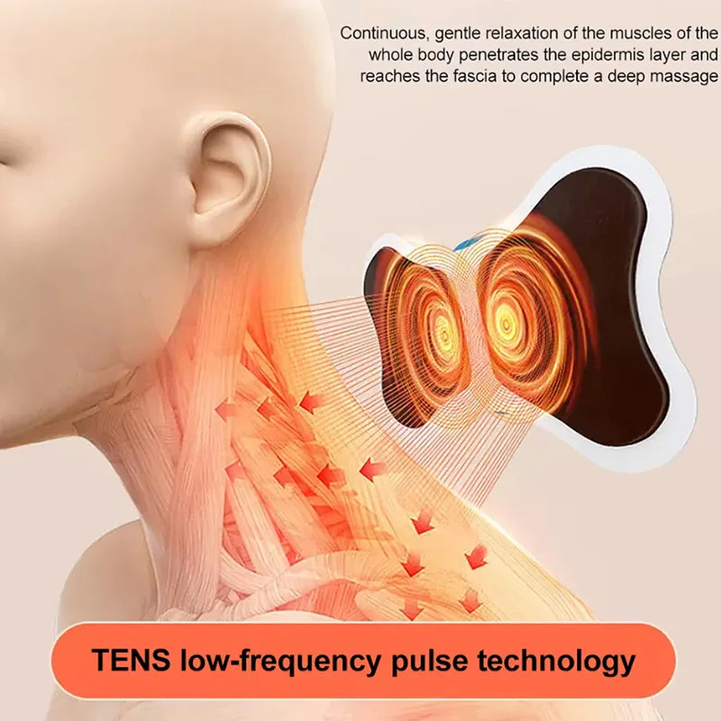 Smart ems neck and back massager with portable gel pad and multiple modes - product image