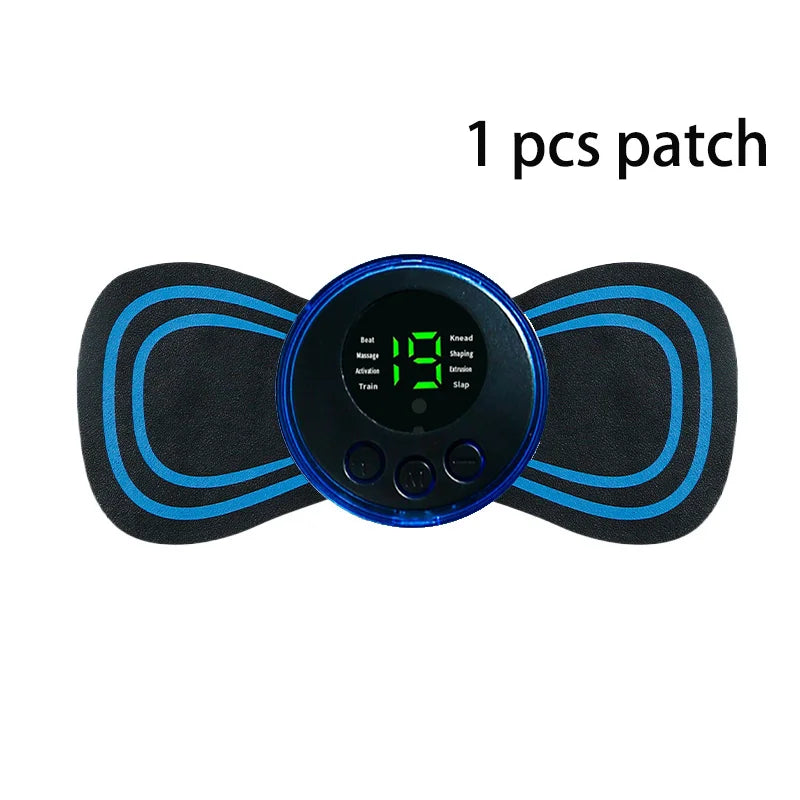 Smart ems neck and back massager with portable gel pad and multiple modes - product image