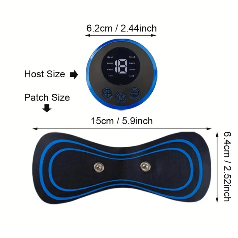 Smart ems neck and back massager with portable gel pad and multiple modes - product image