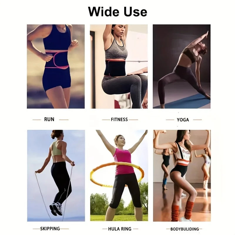 Sweat burst waist support belt with adjustable velcro straps for workout - product image