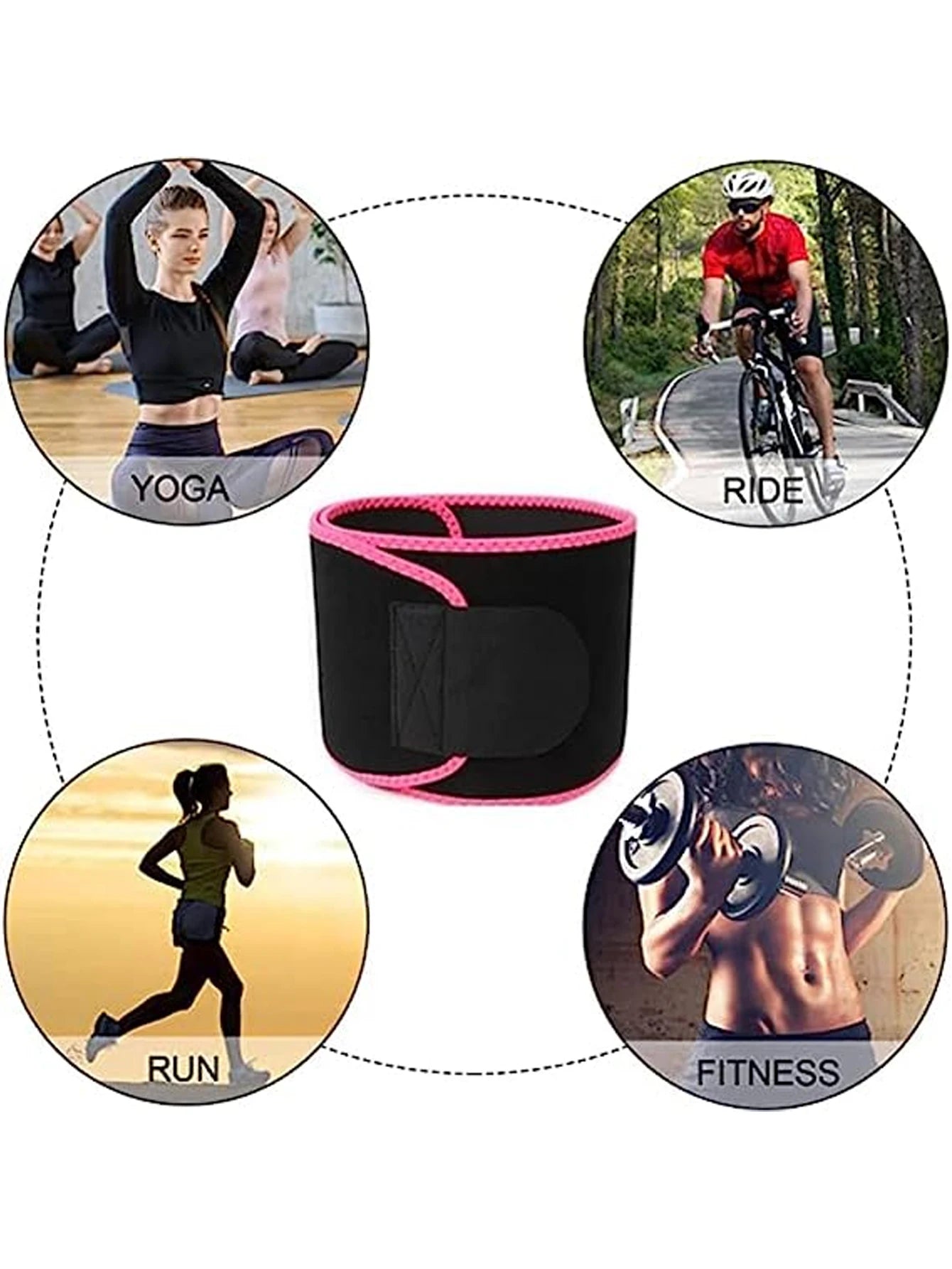 Sweat burst waist support belt with adjustable velcro straps for workout - product image