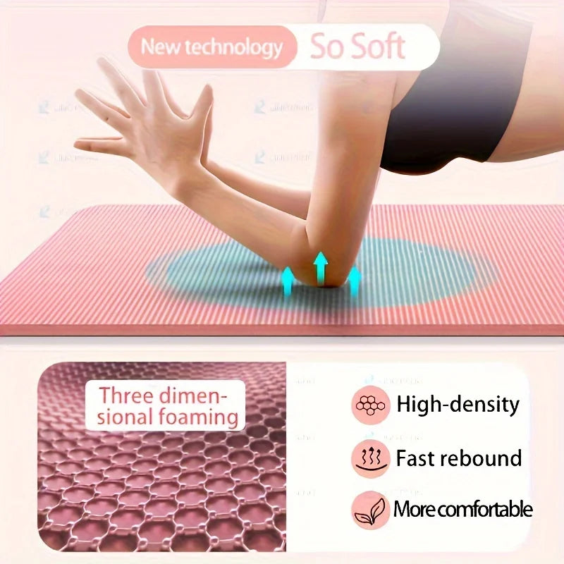 Thick nbr yoga mat with anti-slip waterproof surface for exercise and pilates - product image