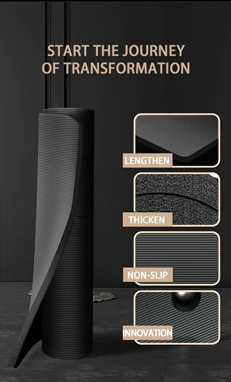 Thick nbr yoga mat with moisture-proof non-slip surface for outdoor and gym use - product image