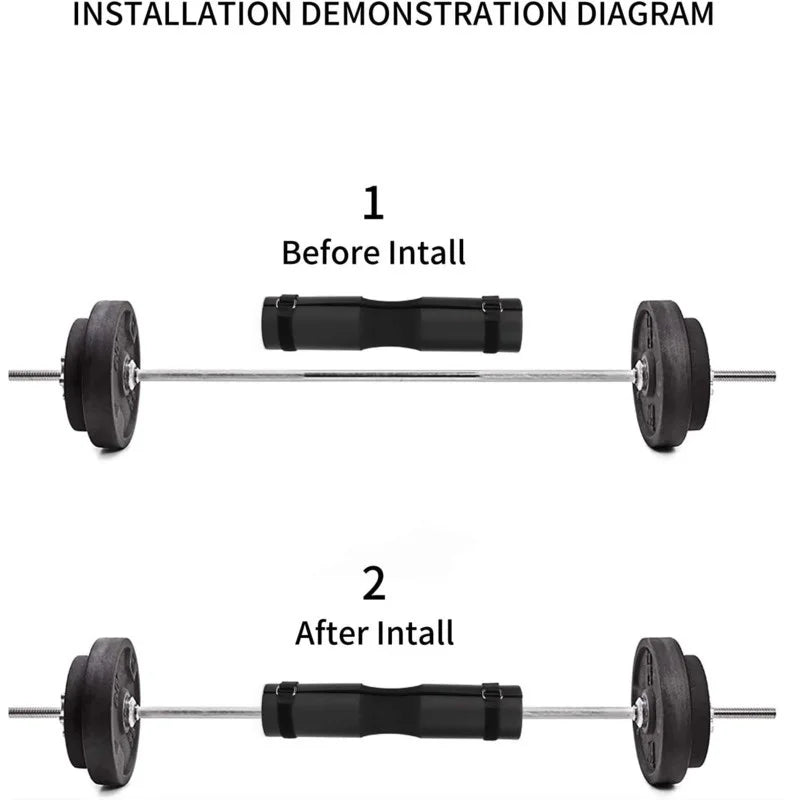 Thickened non-slip barbell shoulder pads with velcro straps for weightlifting - product image