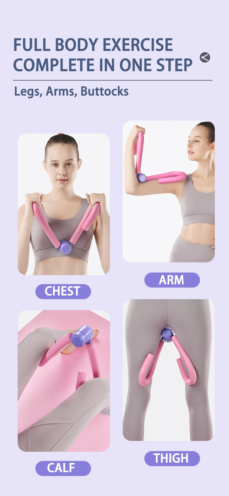 Thigh master toner with sweat-absorbent foam handles for full body workout - product image