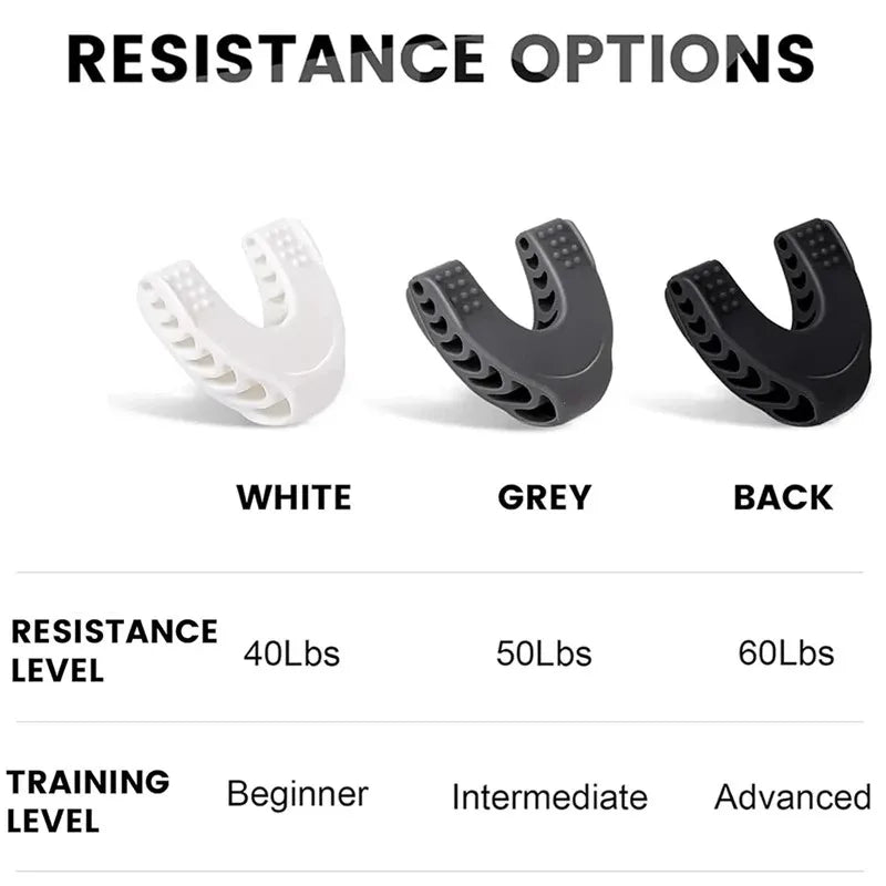 U-shaped silicone jaw exerciser with multiple resistance levels for facial training - product image