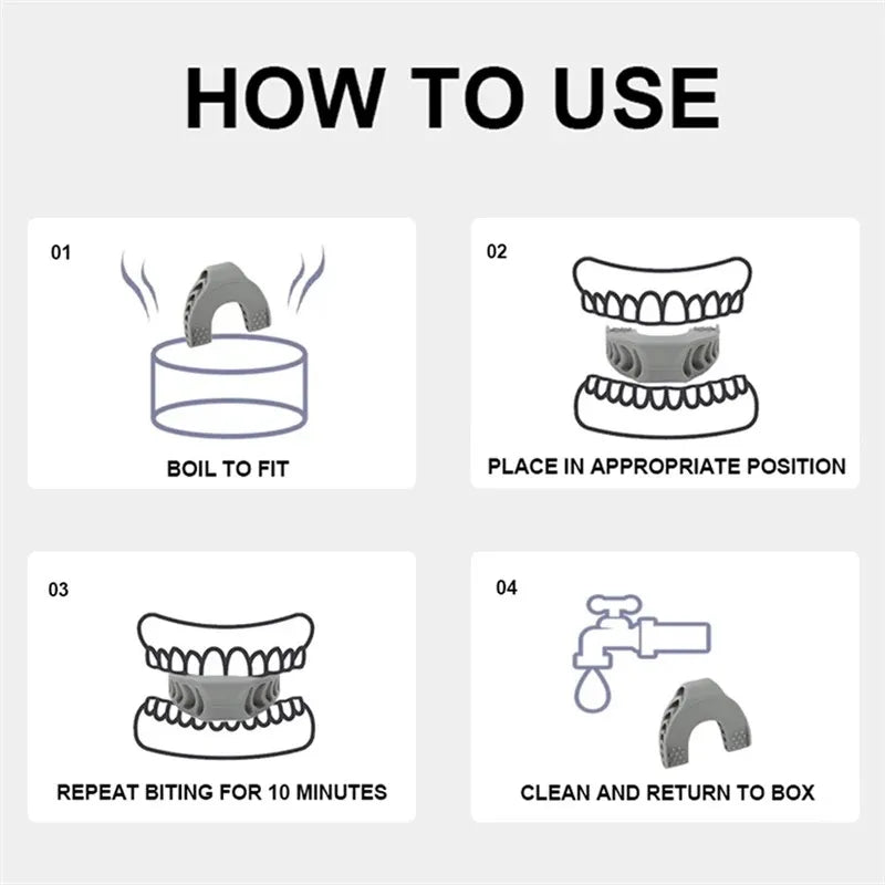 U-shaped silicone jaw exerciser with multiple resistance levels for facial training - product image