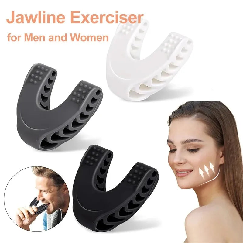 U-shaped silicone jaw exerciser with multiple resistance levels for facial training - product image