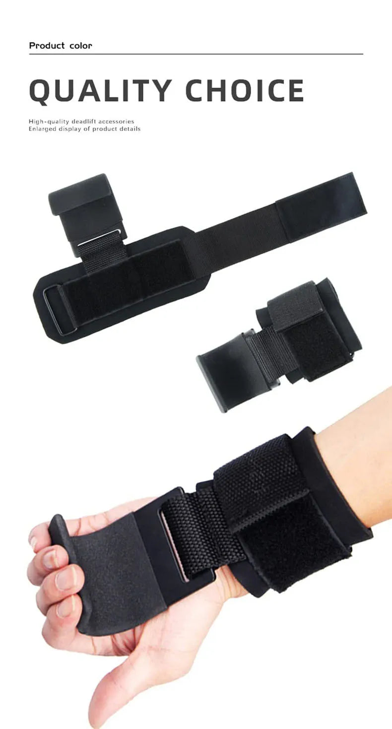 Weight lifting hook grips with adjustable wrist wraps and non-slip coating - product image