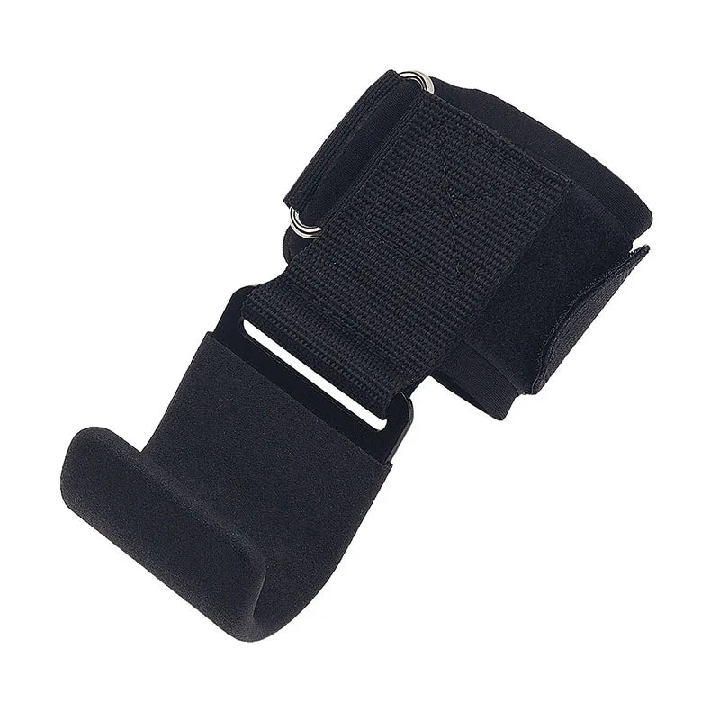 Weight lifting hook grips with adjustable wrist wraps and non-slip coating - product image
