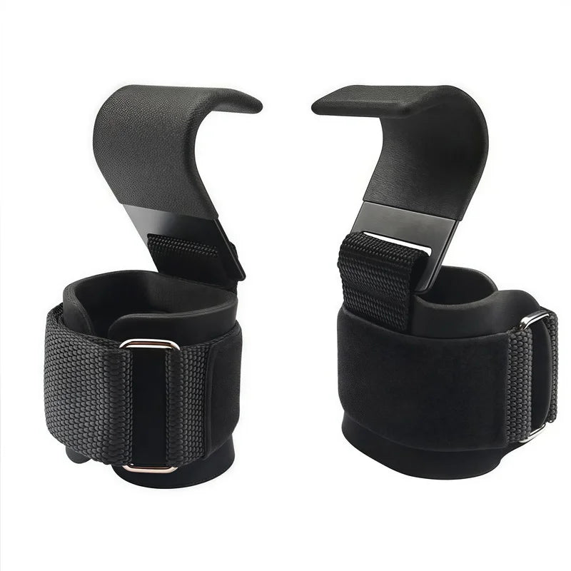 Weight lifting hook grips with adjustable wrist wraps and non-slip coating - product image