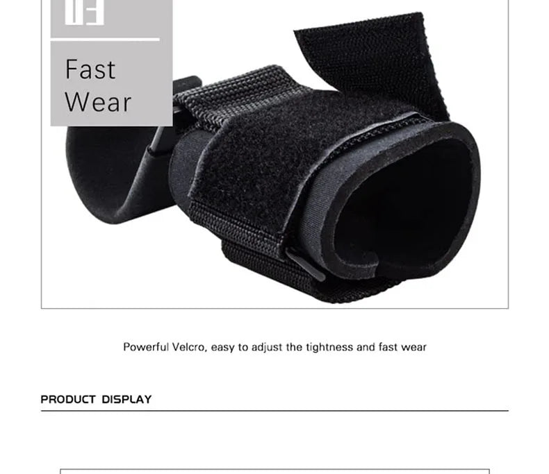 Weight lifting hook grips with adjustable wrist wraps and non-slip coating - product image