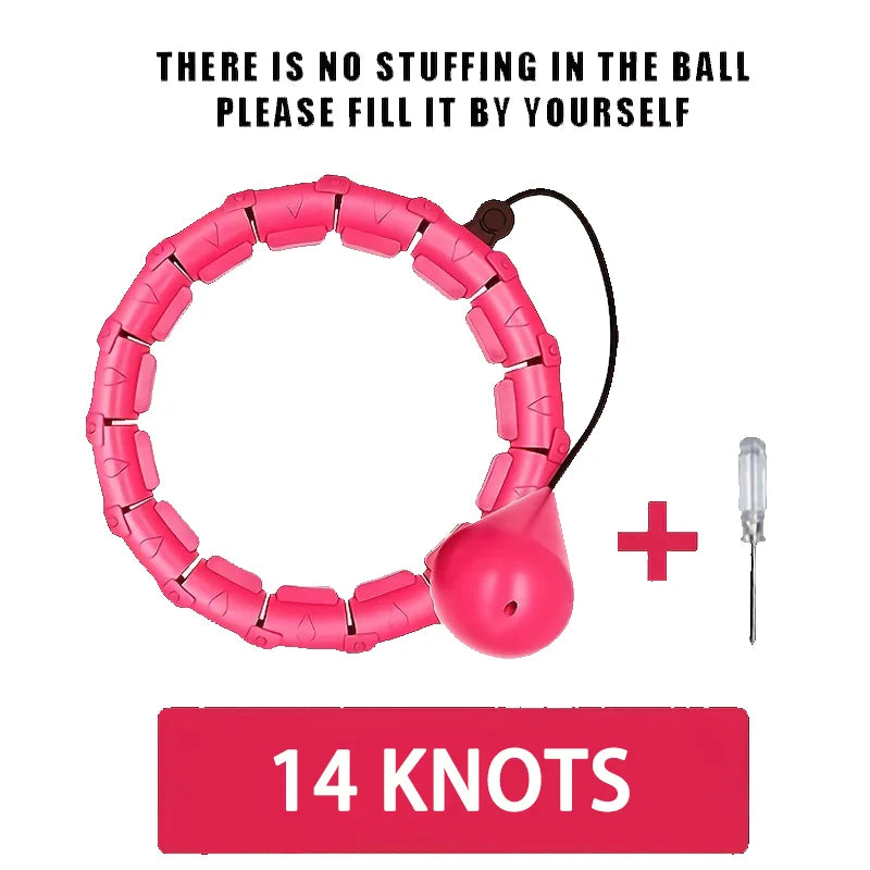 Weighted fitness hoop with detachable knots for abdomen weight loss and massage - product image