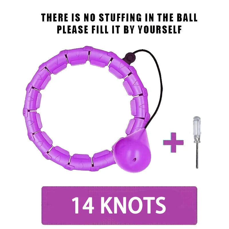Weighted fitness hoop with detachable knots for abdomen weight loss and massage - product image
