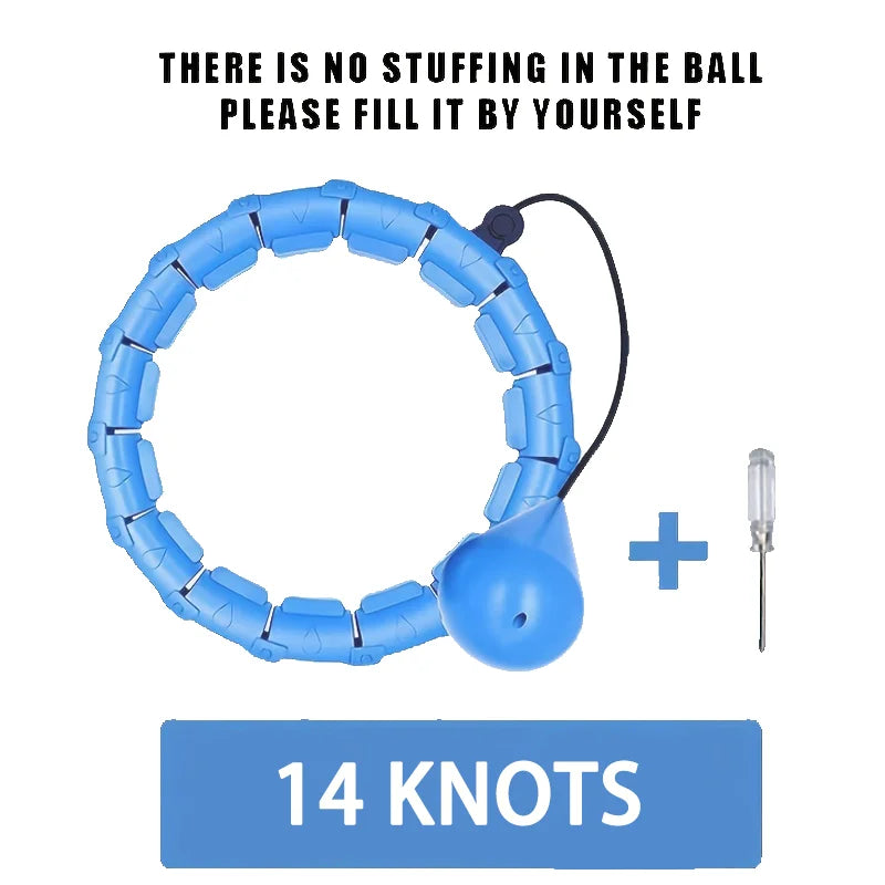 Weighted fitness hoop with detachable knots for abdomen weight loss and massage - product image