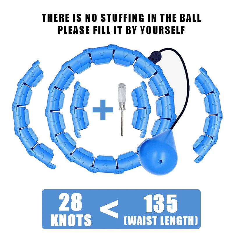 Weighted fitness hoop with shock-absorbing massage balls for core training - product image